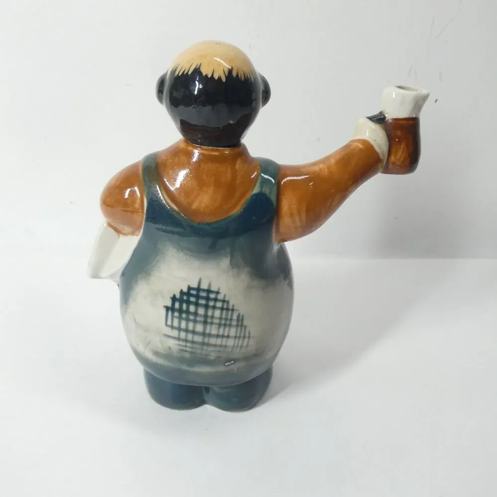Figural Decanter Bottle Japan Vintage Waiter Bartender Novelty Caricature MCM